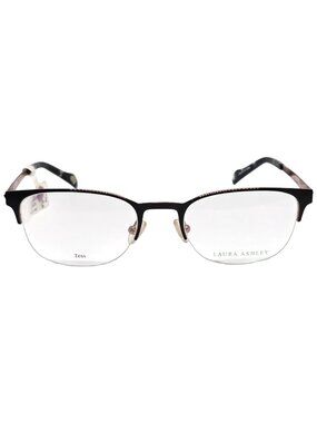 Laura Ashley Tess Womens Black & Rose Gold Semi-Rimless Eyeglass Frame 51-20-140